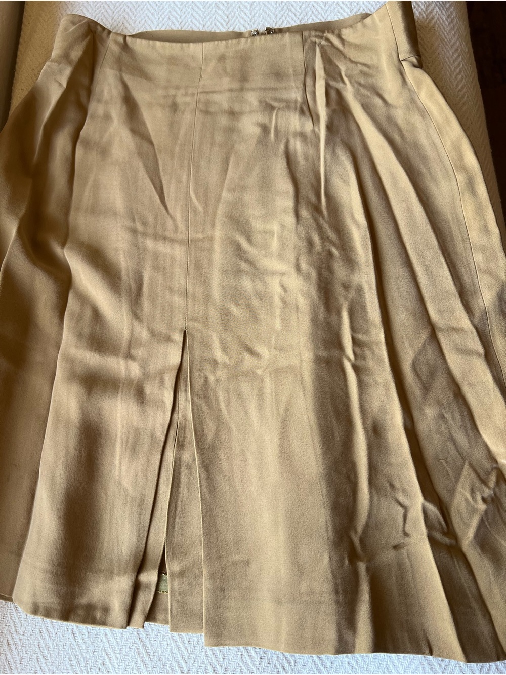 Liz Claiborne Tan Pleated A-Line Skirt